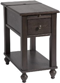 Smokey Brown Chair Side Table - Peterson