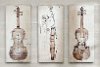 Neutral Violin Study Canvas Wall Art-Set of 3