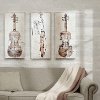 Neutral Violin Study Canvas Wall Art-Set of 3-2