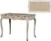 Edmond Beige 2-Drawer Writing Desk with Diamond Pattern Decoration