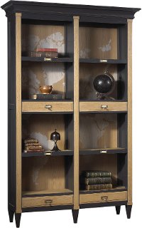 Oak and Charcoal Two-Tone Open Bibliotheque