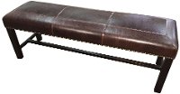 Old Tannery Brown Leather Bench
