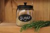 55590/5X7GLASSCROCK 7 Inch Glass Crock with Chalkboard Label