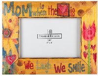 Multi Color Mom Is Where The Heart Is Picture Frame