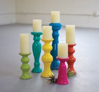 7.5 Inch Pink Ceramic Candle Stick