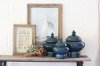 Clearance 10 Inch Teal Blue Canister with Pyramid Top