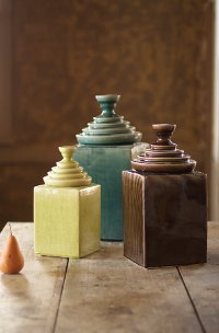 12 Inch Yellow Ceramic Canister