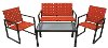 Metroweave Terracotta 4-Piece Patio Set