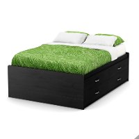 9005209 Black Full Size Captain Bed with 4 Drawers (54 Inch) - Lazer