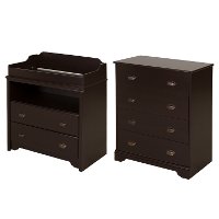9024A2 Espresso Changing Table and 4-Drawer Chest - Fundy Tide