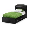 9005080 Black Twin Mates Bed with 3 Drawers (39 Inch) - Lazer -2