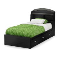 9005080 Black Twin Mates Bed with 3 Drawers (39 Inch) - Lazer -2