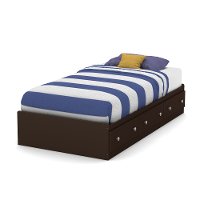 9016080 Chocolate Twin Mates Bed with Drawers (39 Inch) - Morning Dew