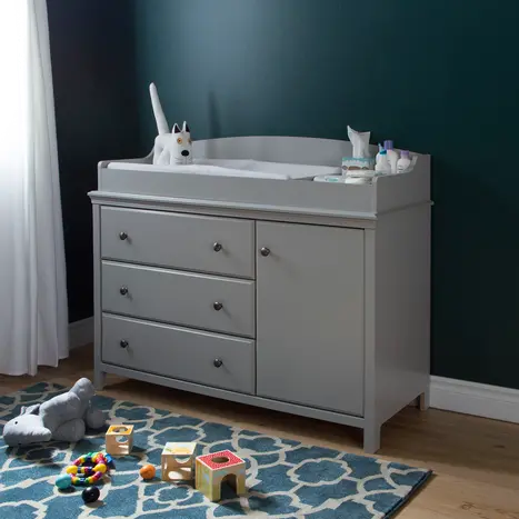 9020333 Soft Gray Changing Table with Removable Changing Station - Cotton Candy -1
