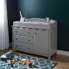 9020333 Soft Gray Changing Table with Removable Changing Station - Cotton Candy