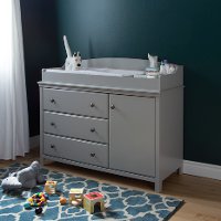 9020333 Soft Gray Changing Table with Removable Changing Station - Cotton Candy