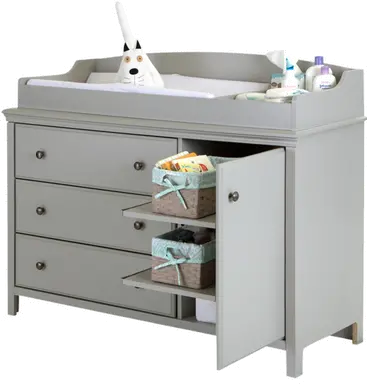 9020333 Soft Gray Changing Table with Removable Changing Station - Cotton Candy -3