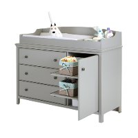 9020333 Soft Gray Changing Table with Removable Changing Station - Cotton Candy -3