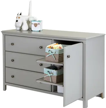 9020333 Soft Gray Changing Table with Removable Changing Station - Cotton Candy -4