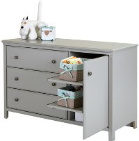 9020333 Soft Gray Changing Table with Removable Changing Station - Cotton Candy -4