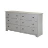 9021010 Soft Gray 6-Drawer Double Dresser - Vito -2