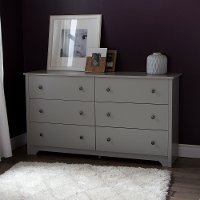 9021010 Soft Gray 6-Drawer Double Dresser - Vito