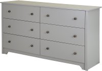 9021010 Soft Gray 6-Drawer Double Dresser - Vito -2