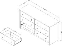 9021010 Soft Gray 6-Drawer Double Dresser - Vito -3