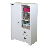 9023038 White Armoire with Drawers - Fundy Tide