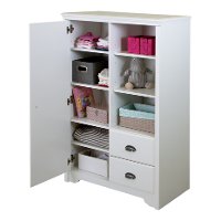 9023038 White Armoire with Drawers - Fundy Tide -3