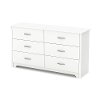 9007010 White 6- Drawer Double Dresser - Fusion -2