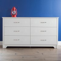 9007010 White 6- Drawer Double Dresser - Fusion