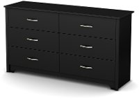 9008010 Black 6-Drawer Double Dresser - Fusion