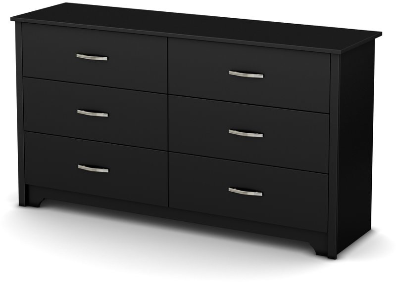 Black 6 Drawer Double Dresser Fusion Rc Willey Furniture Store