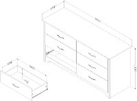 9008010 Black 6-Drawer Double Dresser - Fusion -3