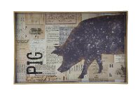 Decorative Plastic Tray with Pig Image