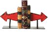 Distressed Red Cast Iron Arrow Bookend Pair