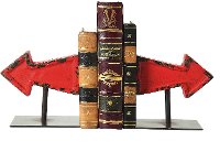 Distressed Red Cast Iron Arrow Bookend Pair