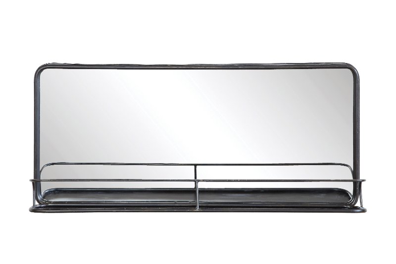 Metal Framed Rectangular Mirror With Shelf Rc Willey Furniture Metal Framed Rectangular Mirror With Shelf