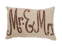 Linen Mr and Mrs Throw Pillow