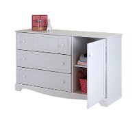 3580028 White 3-Drawer Dresser with Door - Savannah -2