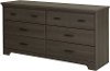 9041010 Gray Maple 6-Drawer Double Dresser - Versa -3