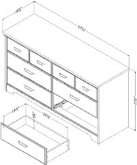 9041010 Gray Maple 6-Drawer Double Dresser - Versa -4