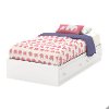 9011213 White Twin Mates Bed with Drawers (39 Inch) - Litchi