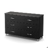 9005027 Black 6-Drawer Double Dresser - Lazer