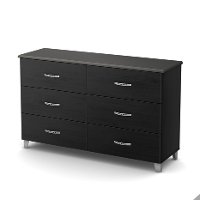 9005027 Black 6-Drawer Double Dresser - Lazer