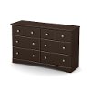 9016027 Chocolate 6-Drawer Double Dresser - Morning Dew -1