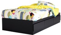 9008D1 Black Twin Mates Bed with 3 Drawers (39 Inch) - Fusion