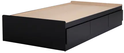 9008D1 Fusion Black Twin Mates Bed with 3 Drawers (39 Inch)-2
