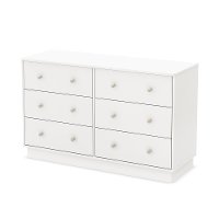 9011027 White 6-Drawer Double Dresser - Litchi
